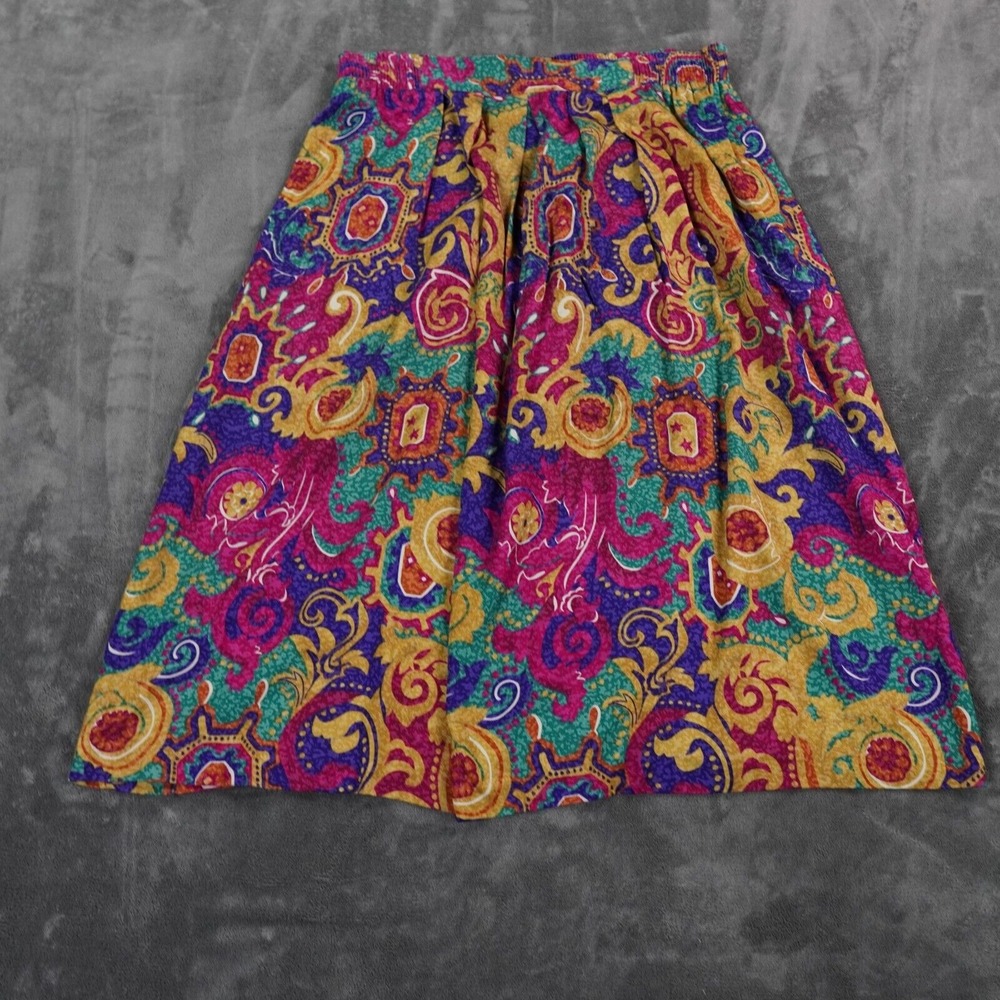VTG Maggie McNaughton Skirt Womens 20W Multicolor Paisley Maxi‎ Hippie Festival